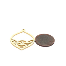 Load image into Gallery viewer, Silver Plated & Gold Finish E-coated Brushed Charm Findings (33 × 23 mm) - 10 pcs: Gold Finish