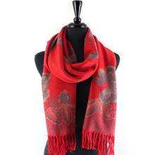 Load image into Gallery viewer, S23277 Tahiti Garden Reversible Scarf: 15 Denim