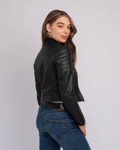 Load image into Gallery viewer, Eureka | Leather Biker Jacket: Black / XL