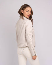 Load image into Gallery viewer, Phoenix | Leather Moto Jacket: White / S