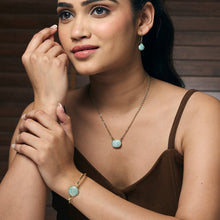 Load image into Gallery viewer, Gold Plated Necklace with Semi-Precious Stone - Amazonite