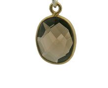 Load image into Gallery viewer, Smoky Quartz Oval Pendant – 9x11mm Gold Plated Sterling Silver Bezel with One Loop – 1 Pc: Gold One Loop