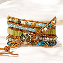Load image into Gallery viewer, Handmade Twisted Ocean Jasper Wrap Bracelet