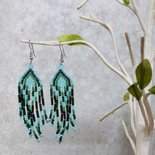 Load image into Gallery viewer, Small Seed Bead Fringe Long Dangle Earrings