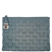 Load image into Gallery viewer, Vegan Woven Crossbody Clutch - Slate Blue