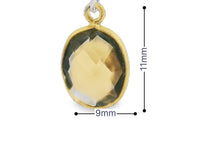 Load image into Gallery viewer, Smoky Quartz Oval Pendant – 9x11mm Gold Plated Sterling Silver Bezel with One Loop – 1 Pc: Gold One Loop