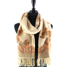 Load image into Gallery viewer, S23277 Tahiti Garden Reversible Scarf: 15 Denim