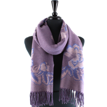 Load image into Gallery viewer, S23277 Tahiti Garden Reversible Scarf: 15 Denim