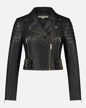Load image into Gallery viewer, Eureka | Leather Biker Jacket: Black / XL