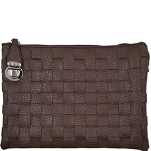 Load image into Gallery viewer, Vegan Woven Crossbody Clutch-Chocolate
