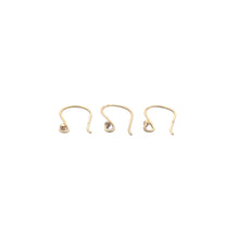 Load image into Gallery viewer, Ear wire Gold Finish, Silver Plated, or Gun Metal E-Coated, Hammered Ear wires, Findings, Metal Ear-wires | Purity Beads: Gold Finish