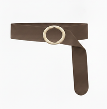 Load image into Gallery viewer, Soft Suede Wrap Belt with Buckle: Chocolate / ML