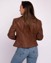 Load image into Gallery viewer, Munroe | Leather Biker Jacket: Cognac / S