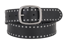 Load image into Gallery viewer, Black Studded Leather Belt