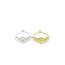 Load image into Gallery viewer, Silver Plated & Gold Finish E-coated Brushed Charm Findings (33 × 23 mm) - 10 pcs: Silver Plated