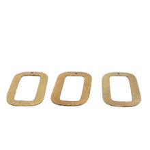 Load image into Gallery viewer, Gold Finish & Silver Plated E-coated Brushed Rectangular Copper or Brass Connectors (35 × 18 mm) - 15 pcs: Silver Plated / 35mmX18mm