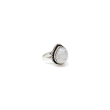 Load image into Gallery viewer, Silver Adjustable Moonstone Ring
