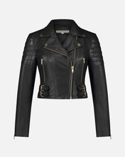 Load image into Gallery viewer, Eureka | Leather Biker Jacket: Black / XL