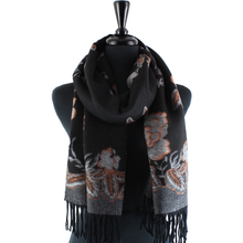 Load image into Gallery viewer, S23277 Tahiti Garden Reversible Scarf: 15 Denim