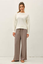 Load image into Gallery viewer, 29" INSEAM TENCEL WIDE LEG PANTS: EARTH GREY / S