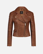 Load image into Gallery viewer, Munroe | Leather Biker Jacket: Cognac / S