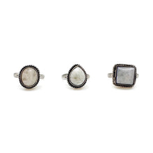 Load image into Gallery viewer, Silver Adjustable Moonstone Ring
