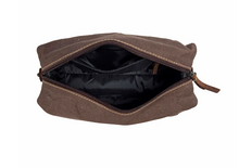 Load image into Gallery viewer, Men&#39;s Canvas and Leather Dopp Kit-Brown

