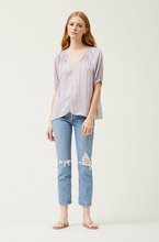 Load image into Gallery viewer, Abigail Lavender Satin Shirt
