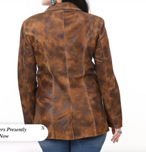 Load image into Gallery viewer, Leather Whip Stitched Jacket