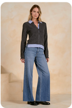 Load image into Gallery viewer, Elan Denim Charcoal Cardigan