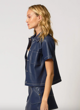 Load image into Gallery viewer, CPW Rusty Navy Vegan Cropped Jacket S