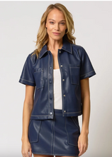 Load image into Gallery viewer, CPW Rusty Navy Vegan Cropped Jacket S
