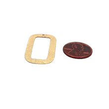 Load image into Gallery viewer, Gold Finish & Silver Plated E-coated Brushed Rectangular Copper or Brass Connectors (35 × 18 mm) - 15 pcs: Silver Plated / 35mmX18mm