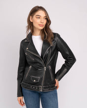 Load image into Gallery viewer, Berlin | Oversized Leather Biker Jacket: Black / M