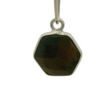 Load image into Gallery viewer, Tiger Eye Hexagon Pendant Bezel – 1 Pc | 9mm | One Loop | Gold Plated or 925 Sterling Silver | Natural Gemstone Jewelry Charm: Silver One loop