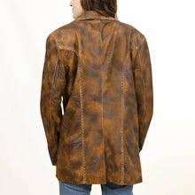 Load image into Gallery viewer, LC-ADJKT039 Genuine Vintage leather Women shirt jacket dress: ADJKT039-L
