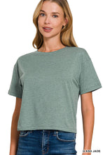 Load image into Gallery viewer, `100% Cotton Crew Neck Short Sleeve Tee Zenana: H ASH JADE-174830 / L