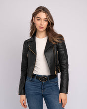 Load image into Gallery viewer, Eureka | Leather Biker Jacket: Black / XL