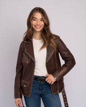 Load image into Gallery viewer, Berlin | Oversized Leather Biker Jacket: Black / L