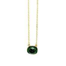 Load image into Gallery viewer, Gold Plated Necklace with Semi-Precious Stone - Mica Green
