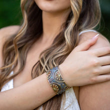 Load image into Gallery viewer, Rising Sun Brass Cuff Bracelet
