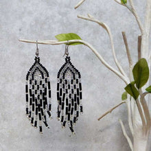 Load image into Gallery viewer, Small Seed Bead Fringe Long Dangle Earrings
