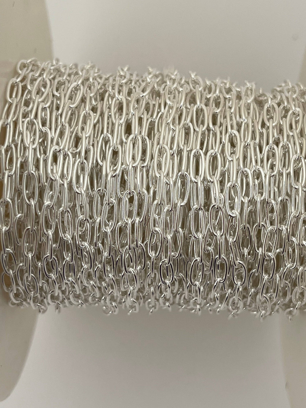 925 White Sterling Silver Long  Cable  Chain, 1 Foot  Size5.6mm X2.6mm | CHN16SS