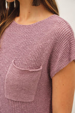 Load image into Gallery viewer, [NEW COLOR] PATCH POCKET DOLMAN CAP SLEEVE BOXY KNIT: CHARCOAL / ML

