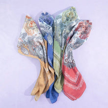Load image into Gallery viewer, Ornate Paisley Medallion Print Satin Square Scarf: RD
