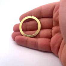 Load image into Gallery viewer, Wide and Brushed Ear Ring Hoops/ Circles. E-coated, Brushed Finish, Rings/Circles/Hoops. Available in Three  colors and Two sizes.: Silver Plated / 38mm
