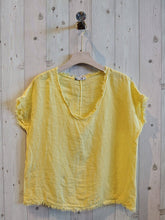 Load image into Gallery viewer, REF 11998 100% LINEN FRINGED BLOUSE.: BLANK
