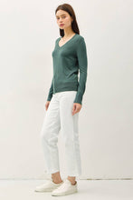 Load image into Gallery viewer, CLASSIC V-NECK SOLID SWEATER: Slate Blue / L
