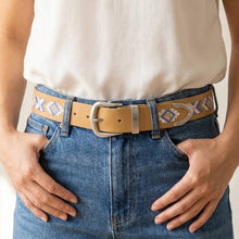 Load image into Gallery viewer, Embroidered Vegan Leather Belt
