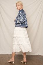 Load image into Gallery viewer, Long Sleeve Embroidered Denim Button Down Top: Dark Denim / M/L
